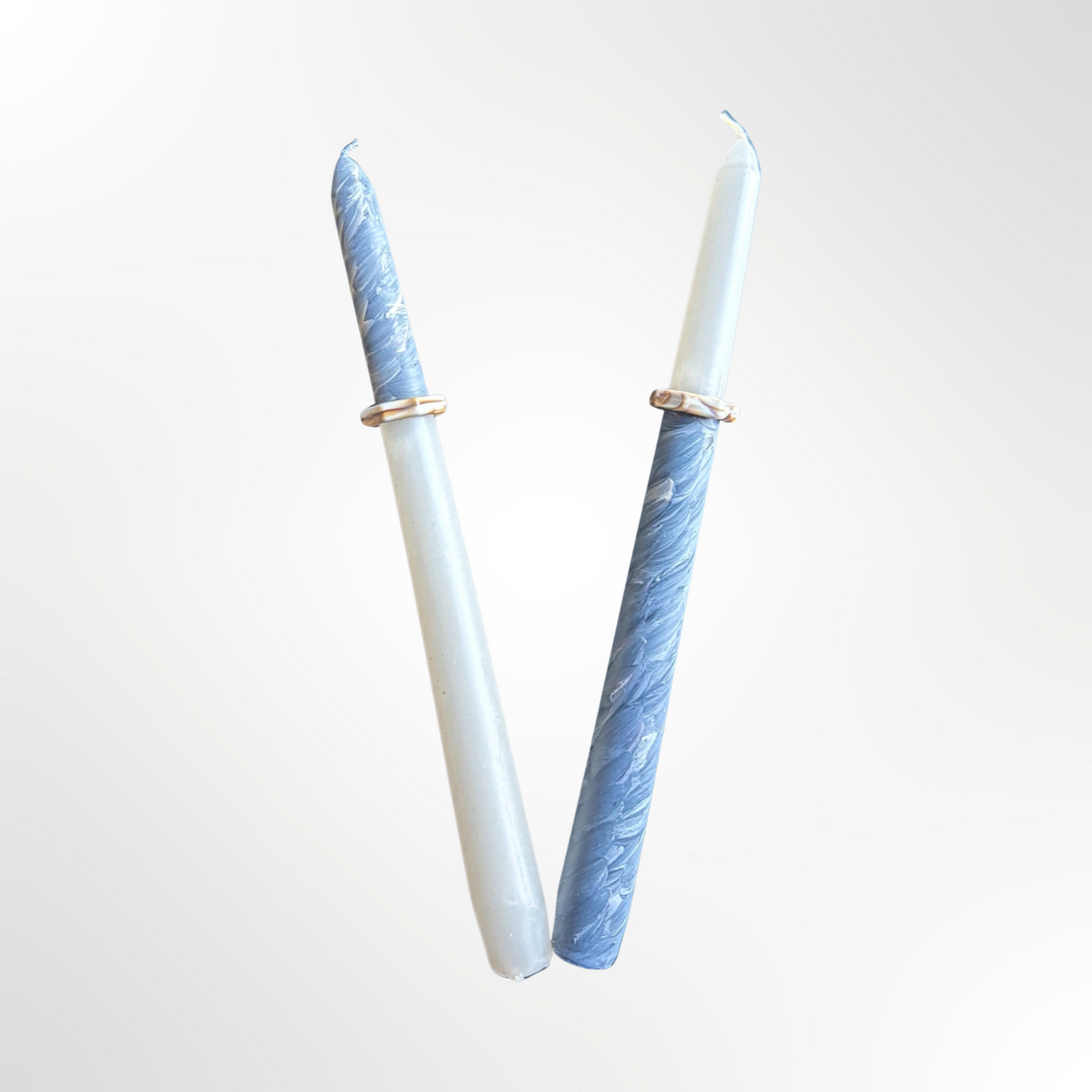 Marbled Cream&Gray Anello Candle, set of two