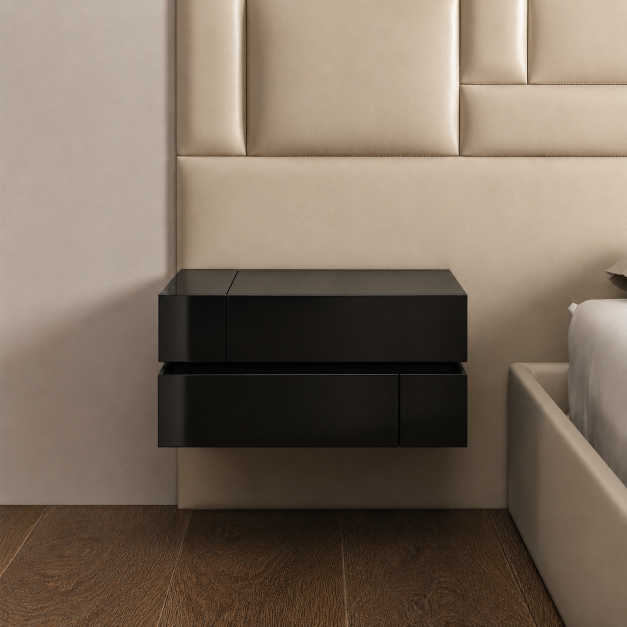 DE STIJL WALL MOUNTED Bedside Table - Black