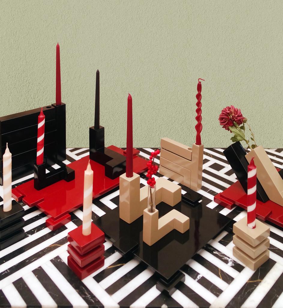 DE STIJL Siyah Mumluk - Küçük