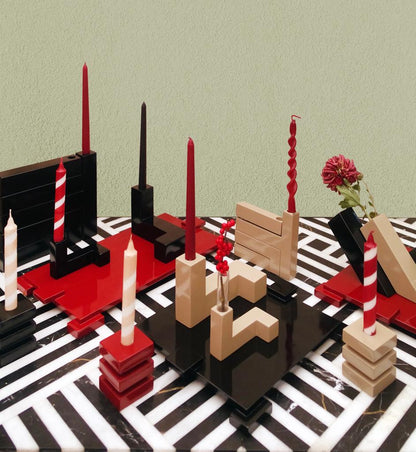 DE STIJL Siyah Mumluk - Küçük