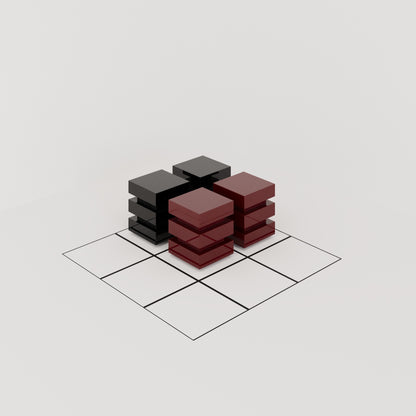 DE STIJL CUBIC SIDE TABLE - Medium - Dark Red