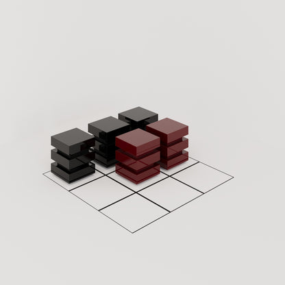 DE STIJL CUBIC SIDE TABLE - Medium - Dark Red