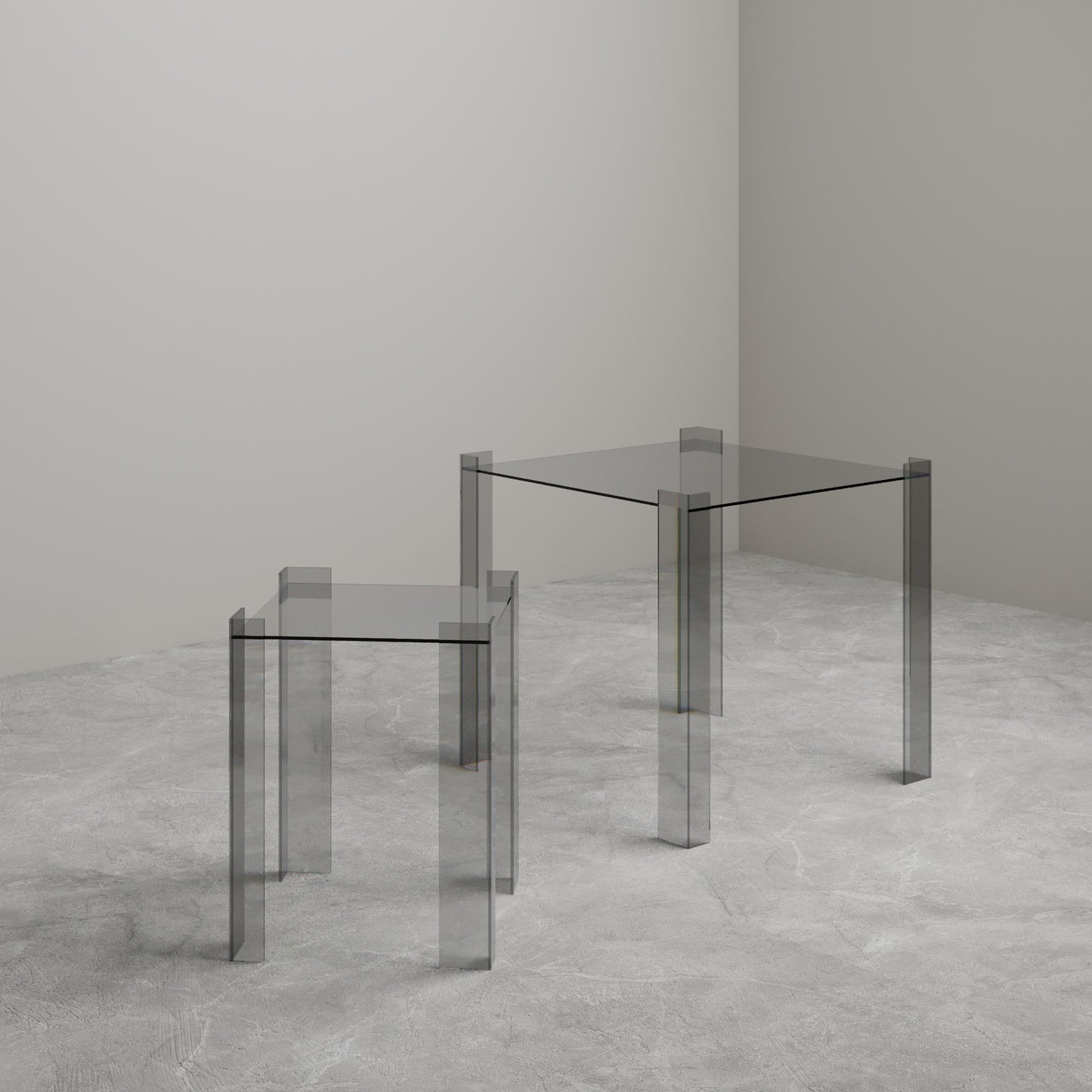 TAVOLINO LATERALE IN VETRO DE STIJL