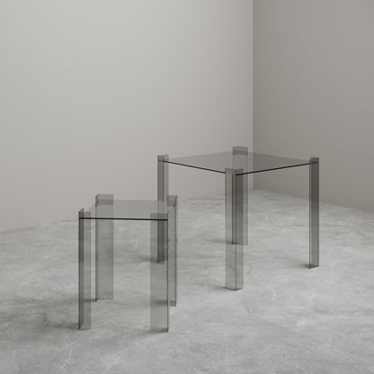 TAVOLINO LATERALE IN VETRO DE STIJL