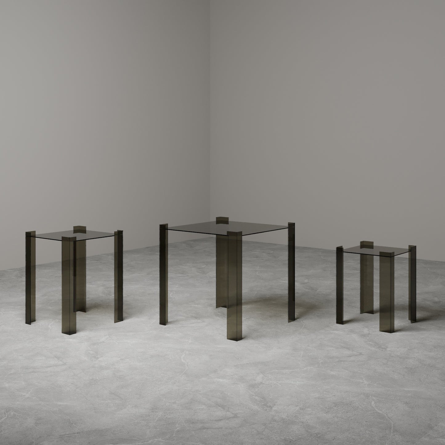 TAVOLINO LATERALE IN VETRO DE STIJL