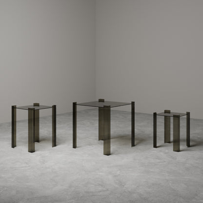 TAVOLINO LATERALE IN VETRO DE STIJL