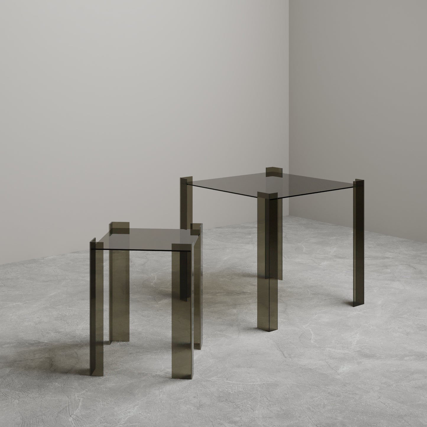 TAVOLINO LATERALE IN VETRO DE STIJL