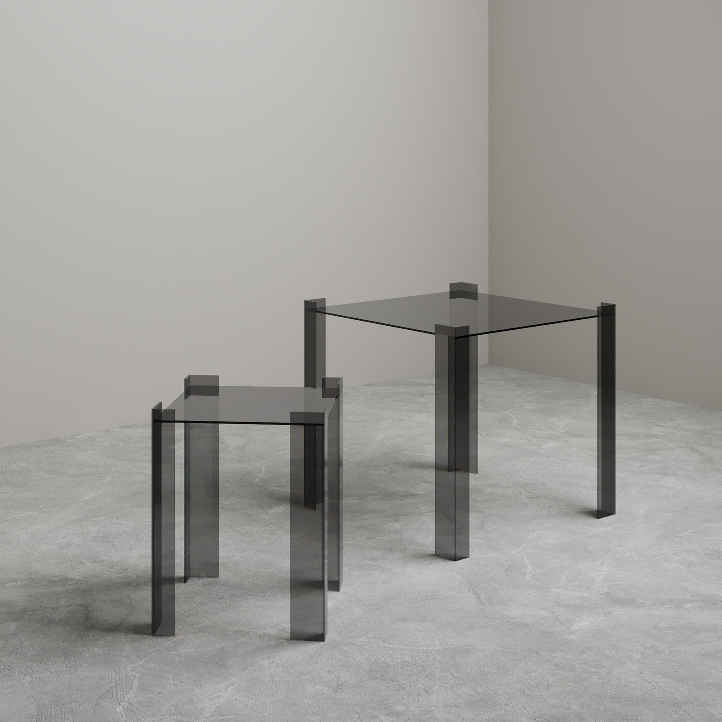 TAVOLINO LATERALE IN VETRO DE STIJL