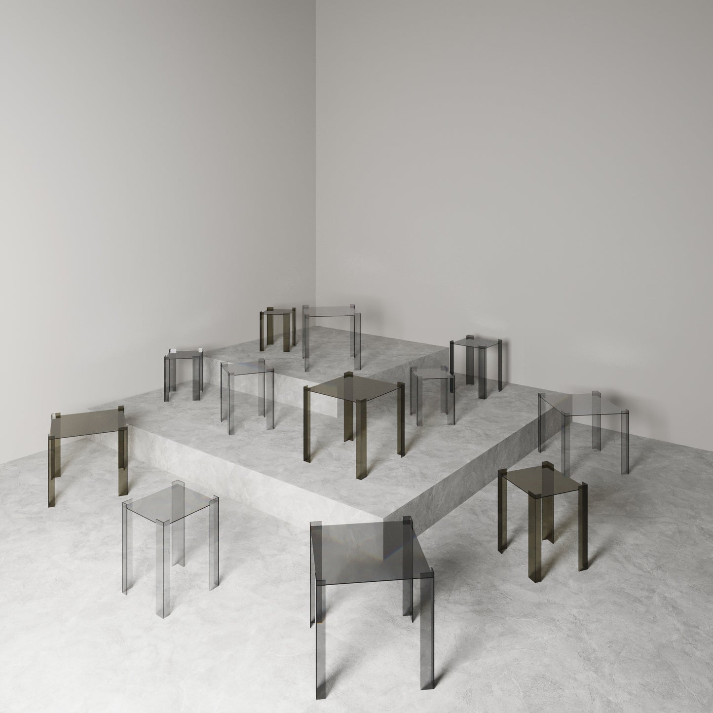 TAVOLINO LATERALE IN VETRO DE STIJL