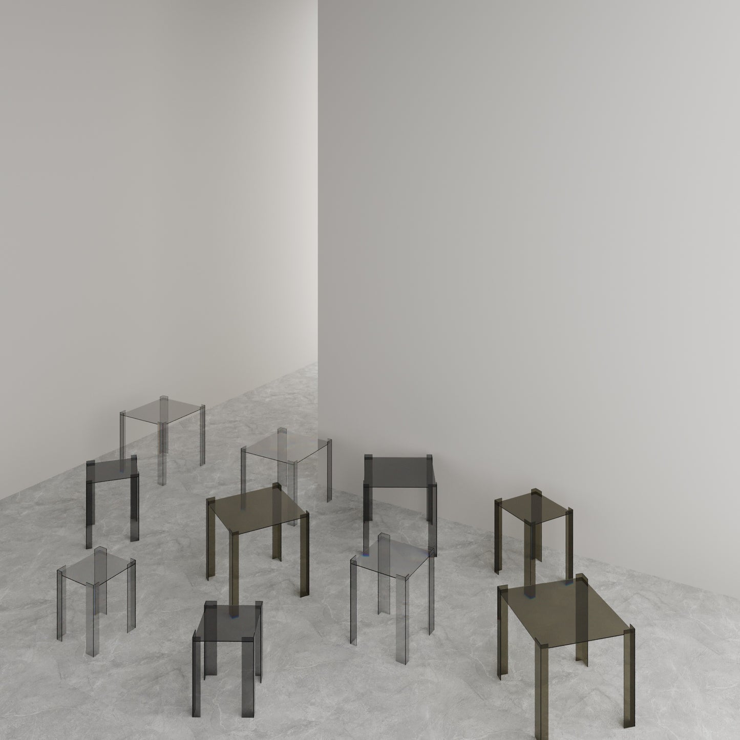 TAVOLINO LATERALE IN VETRO DE STIJL
