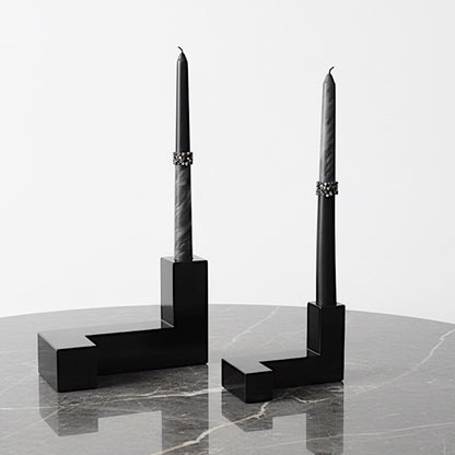 Pearl-Embellished & Hand-Painted Candles (Set of 2)