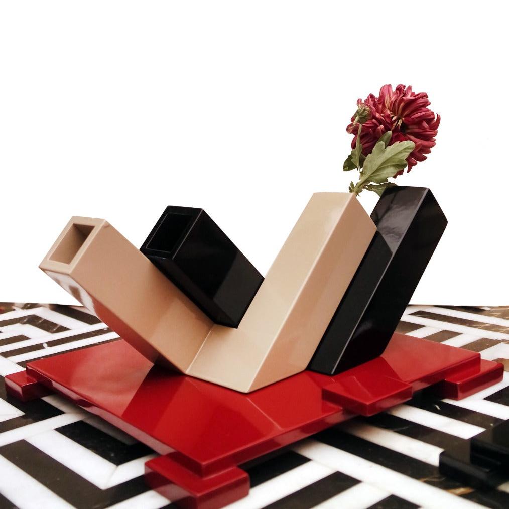 DE STIJL V-L Vase - Black