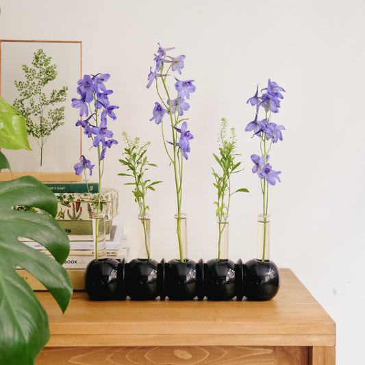 CRESCENDO CENTER PIECE- Candle Holder, Vase or Both - Black