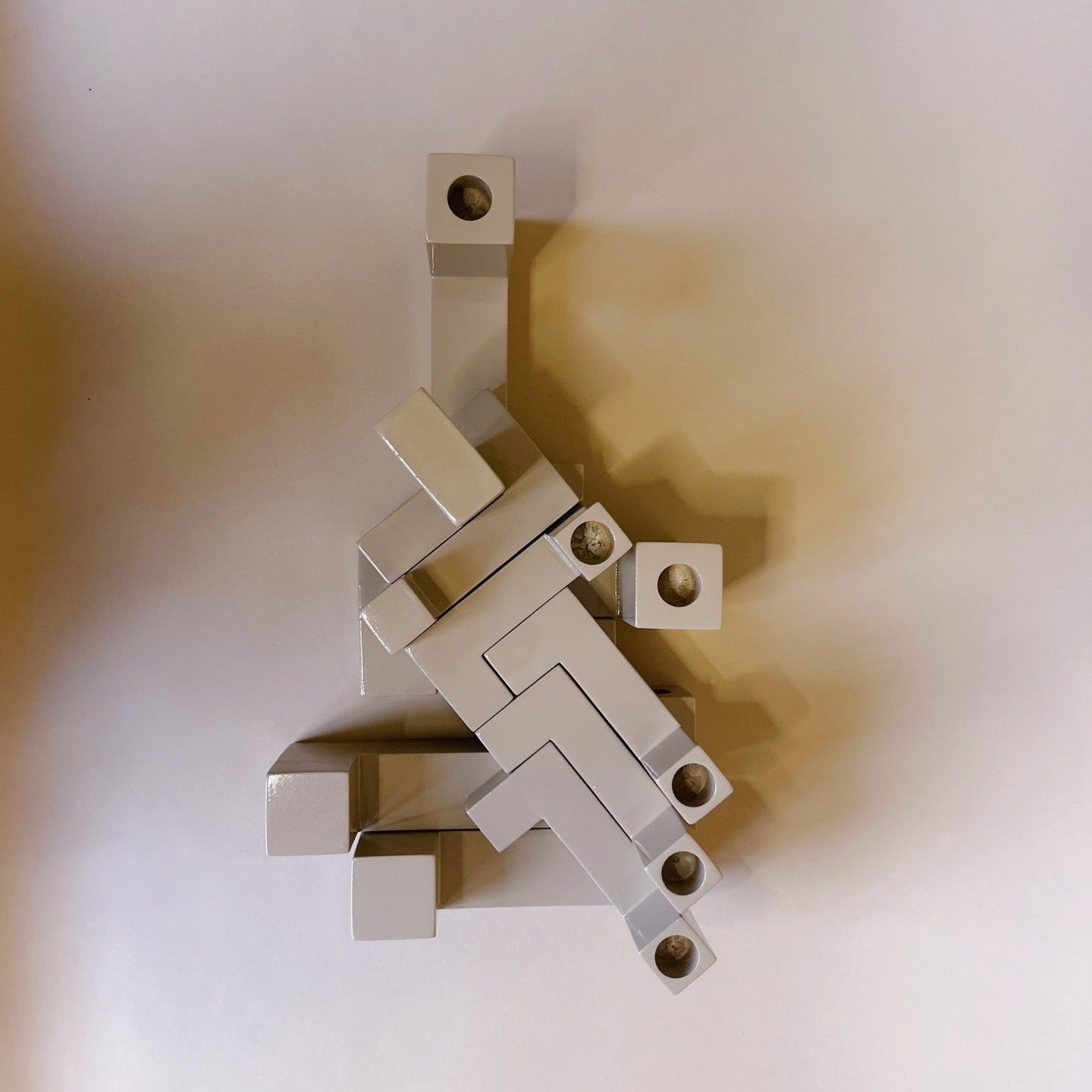 DE STIJL CANDLE HOLDER in beige - large