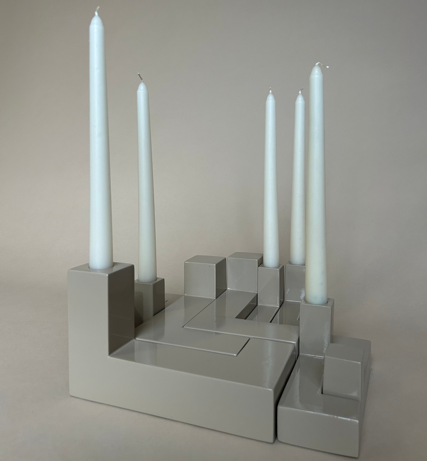 DE STIJL CANDLE HOLDER in beige - large