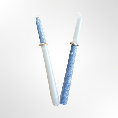 Marbled Cream&Gray Anello Candle, set of two