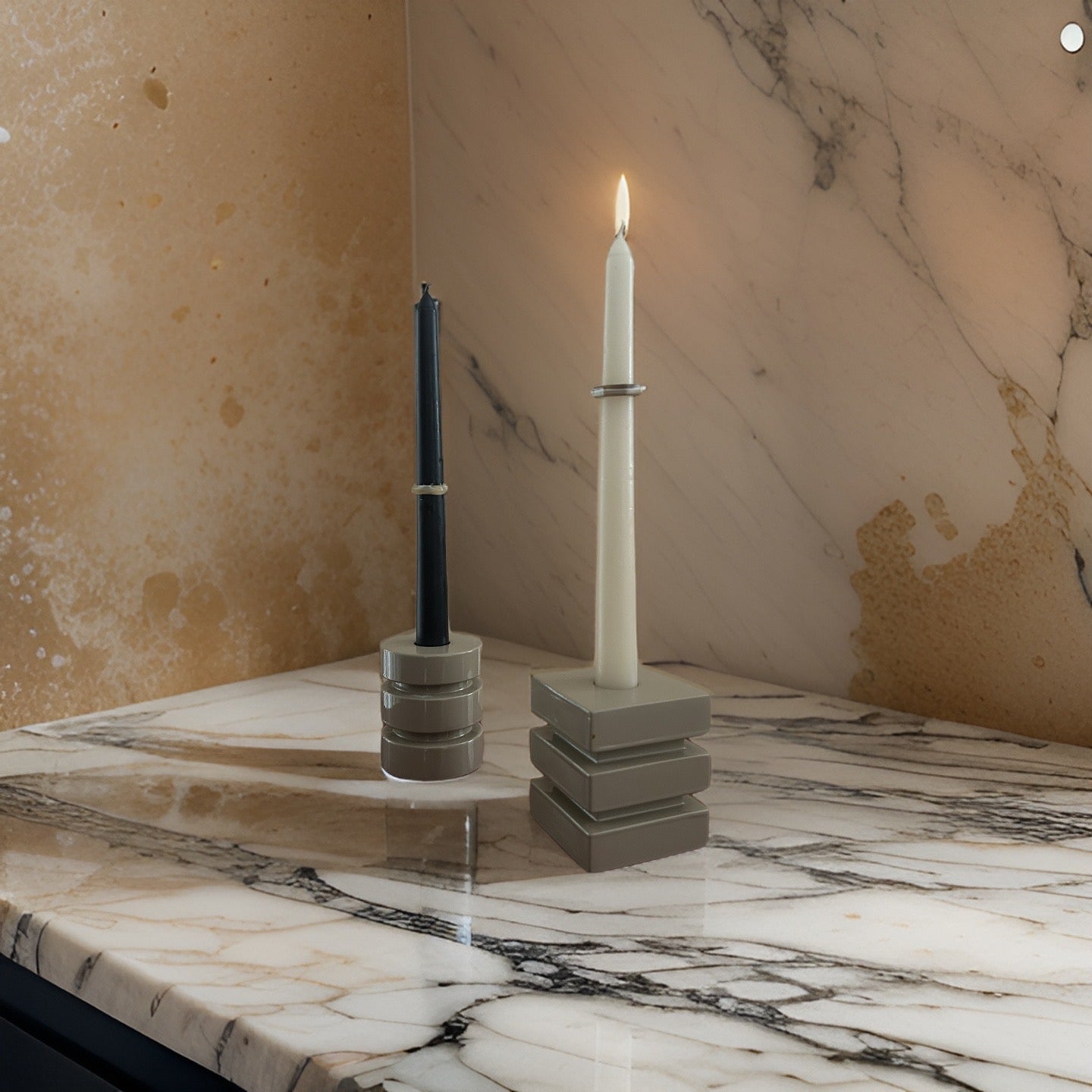 ANELLO CANDLE in Cream & White