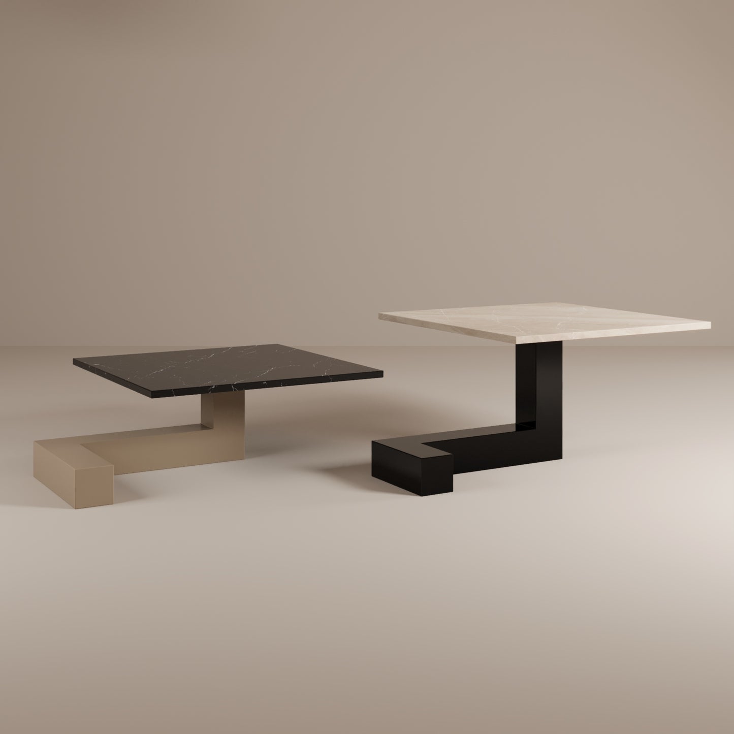 Tavolino da caffè in marmo De Stijl L