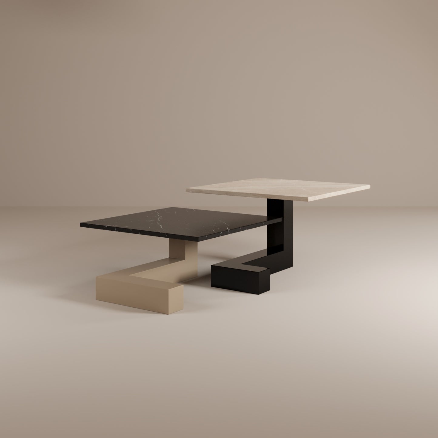 Tavolino da caffè in marmo De Stijl L