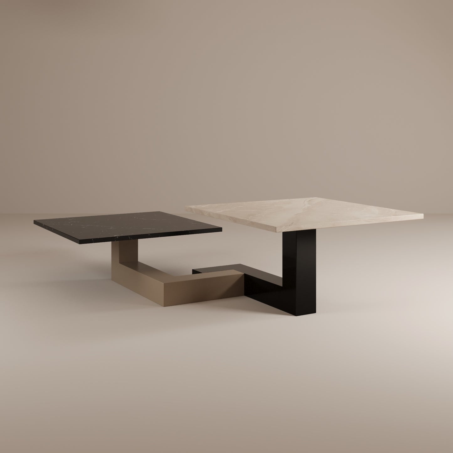 Tavolino da caffè in marmo De Stijl L