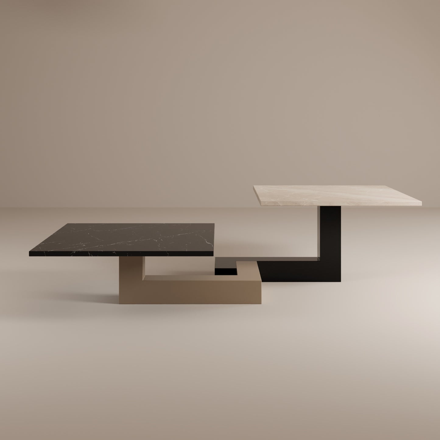 Tavolino da caffè in marmo De Stijl L