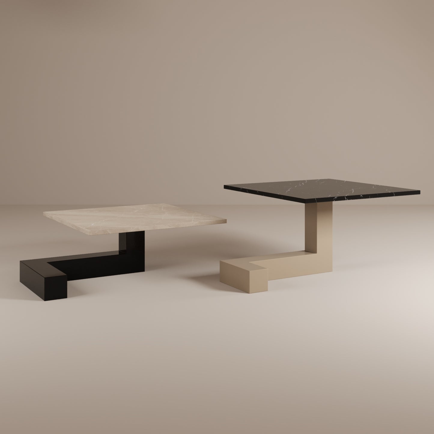 De Stijl L Mermer Alçak Orta Sehpa