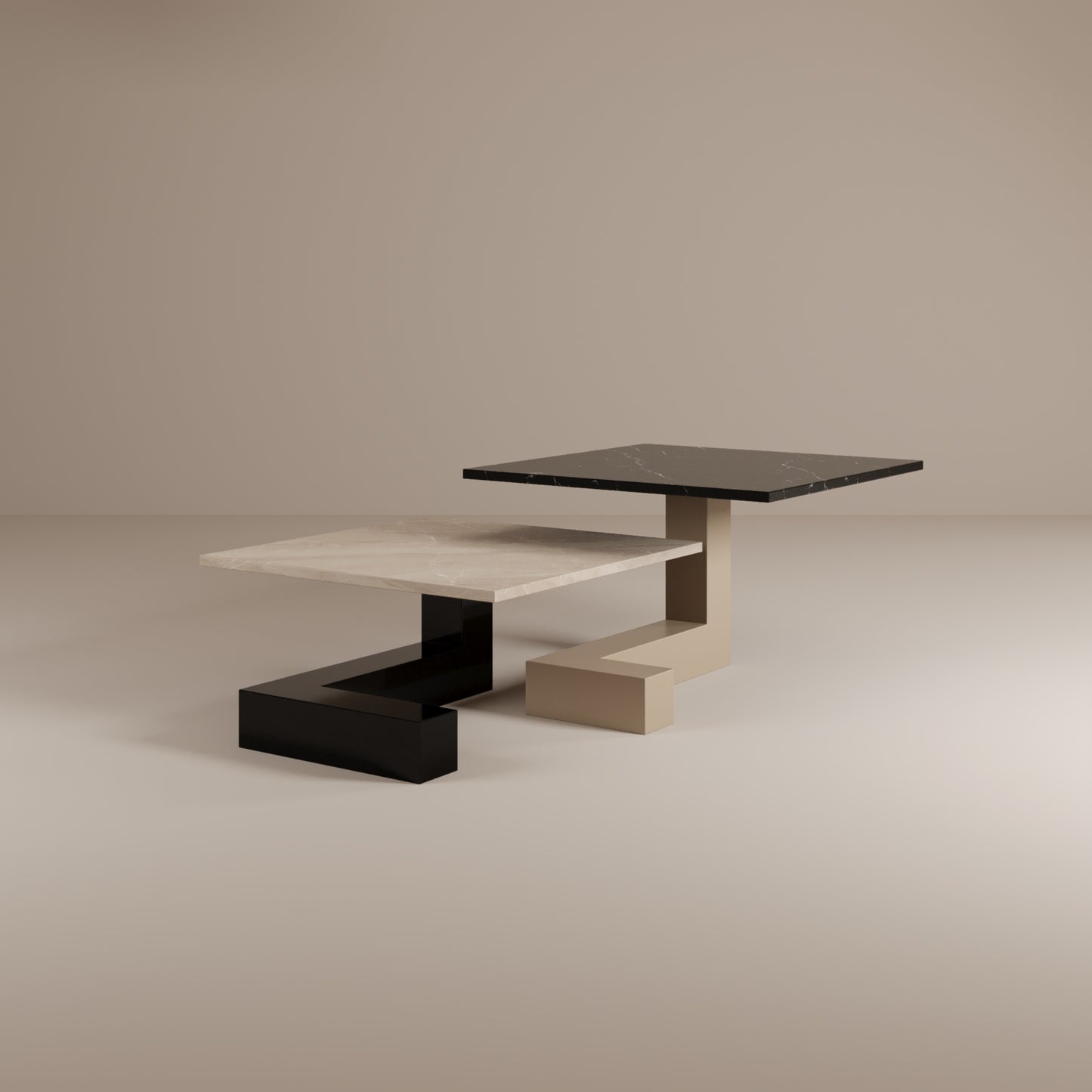 De Stijl L Mermer Alçak Orta Sehpa