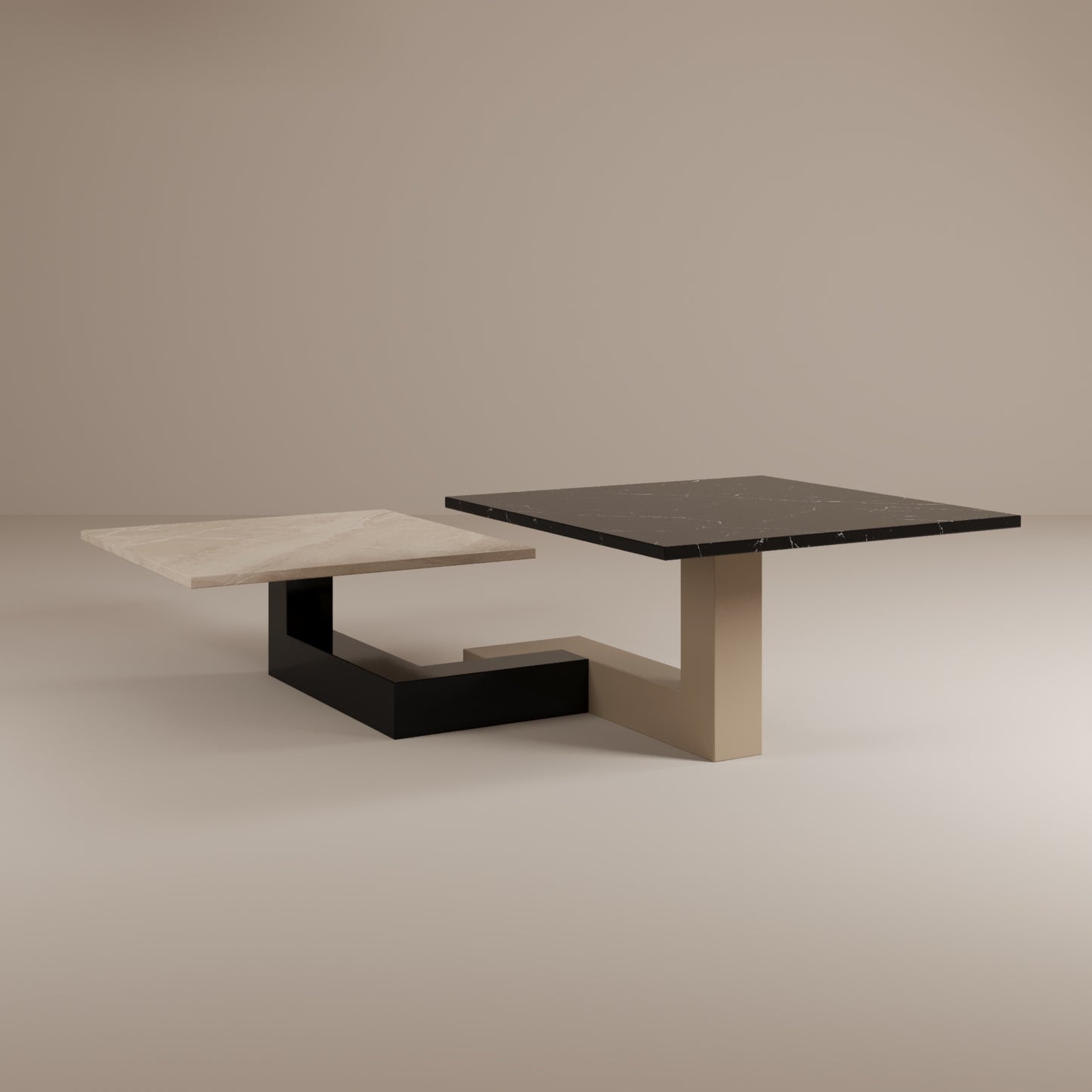 De Stijl L Mermer Alçak Orta Sehpa
