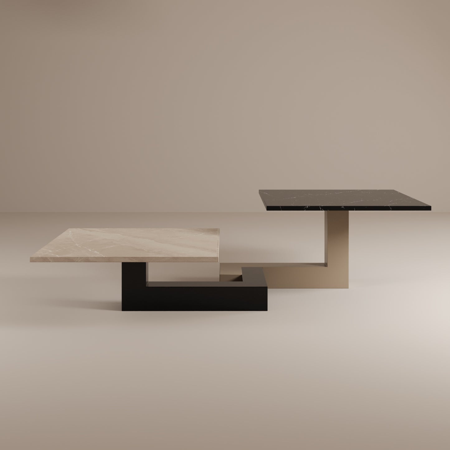 De Stijl L Mermer Alçak Orta Sehpa