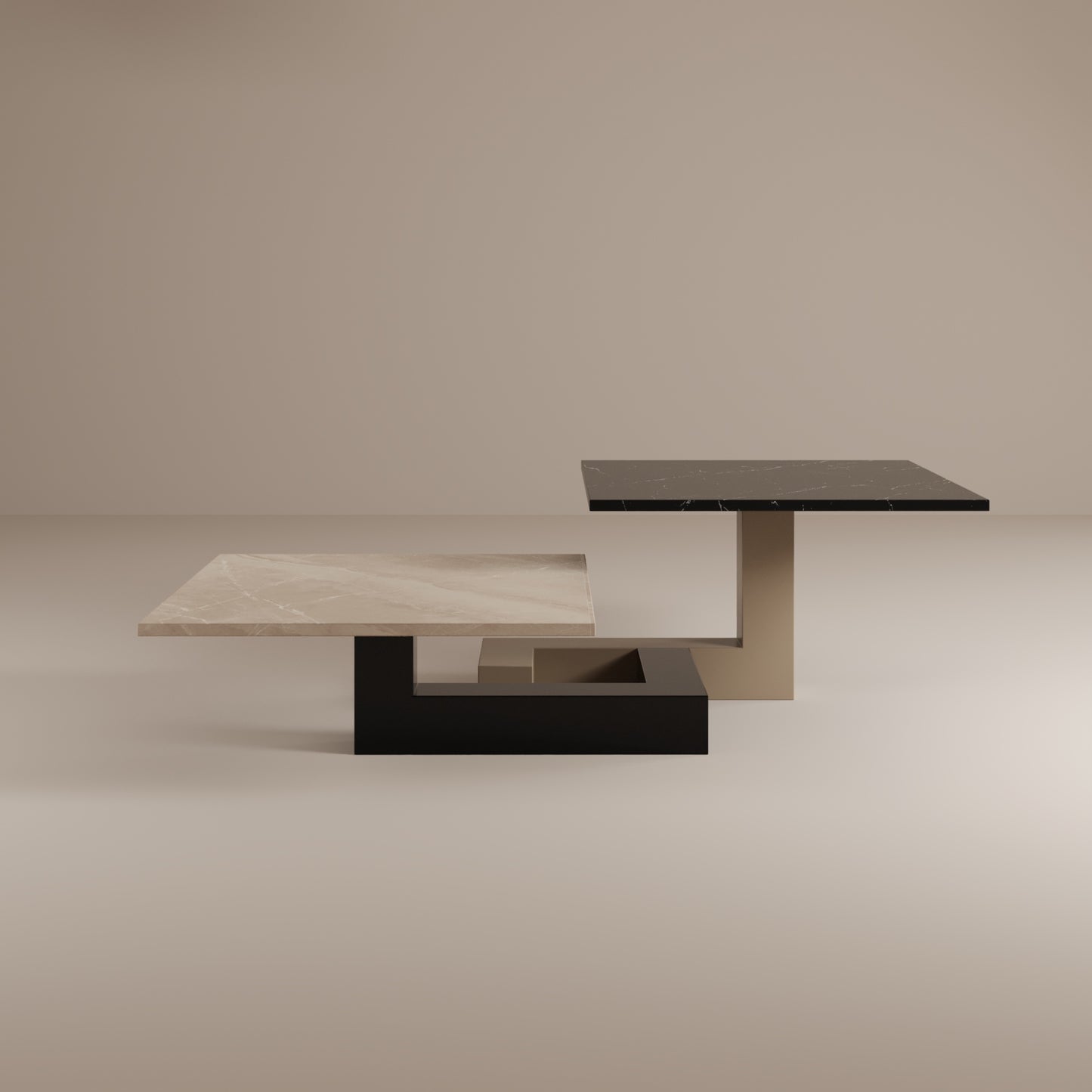 De Stijl L Mermer Alçak Orta Sehpa