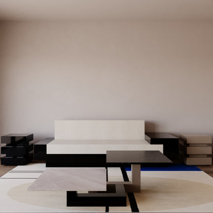 De Stijl L Marble Coffee Table - Beige Leg