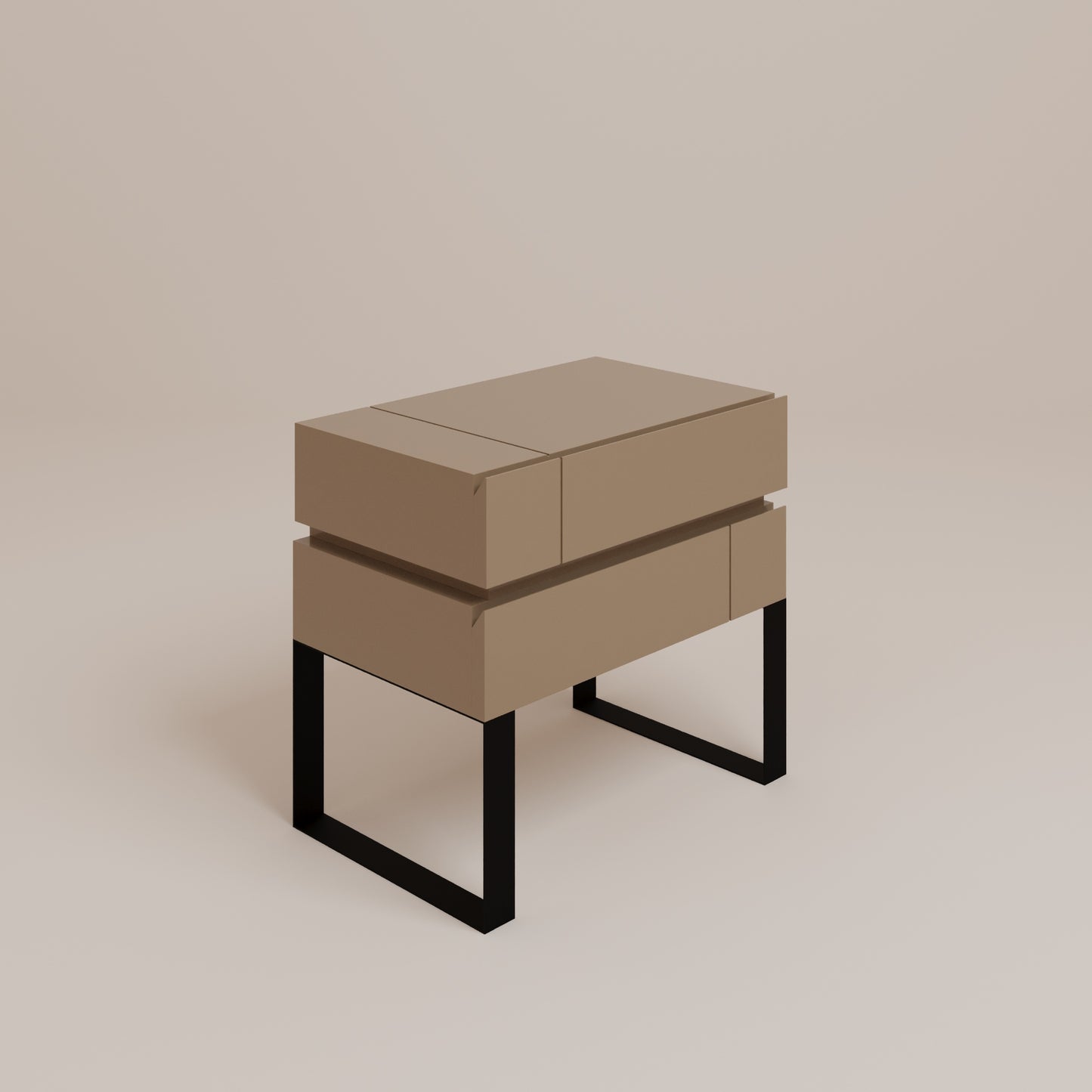DE STIJL BED SIDE TABLE - Beige