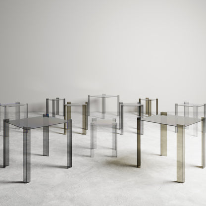 TAVOLINO LATERALE IN VETRO DE STIJL