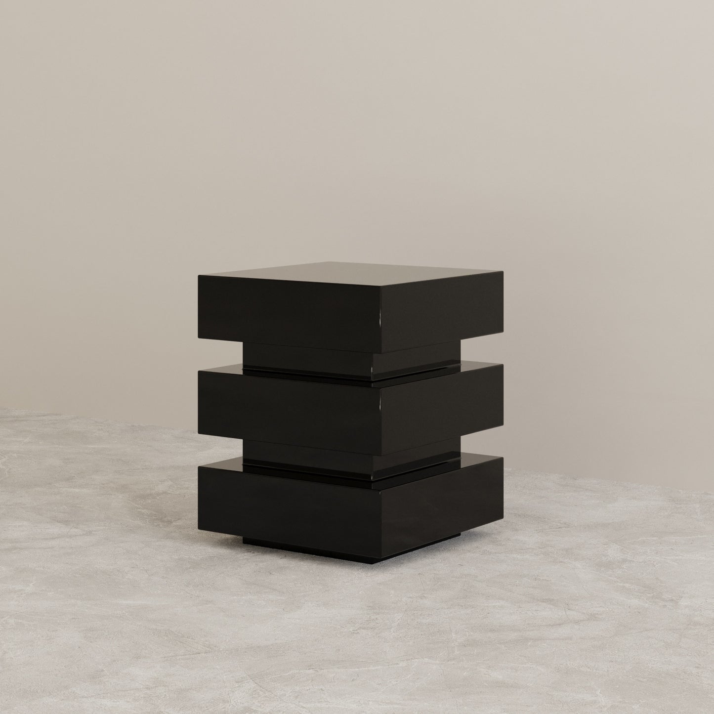 DE STIJL CUBIC Side Table / Stool - Dark Red