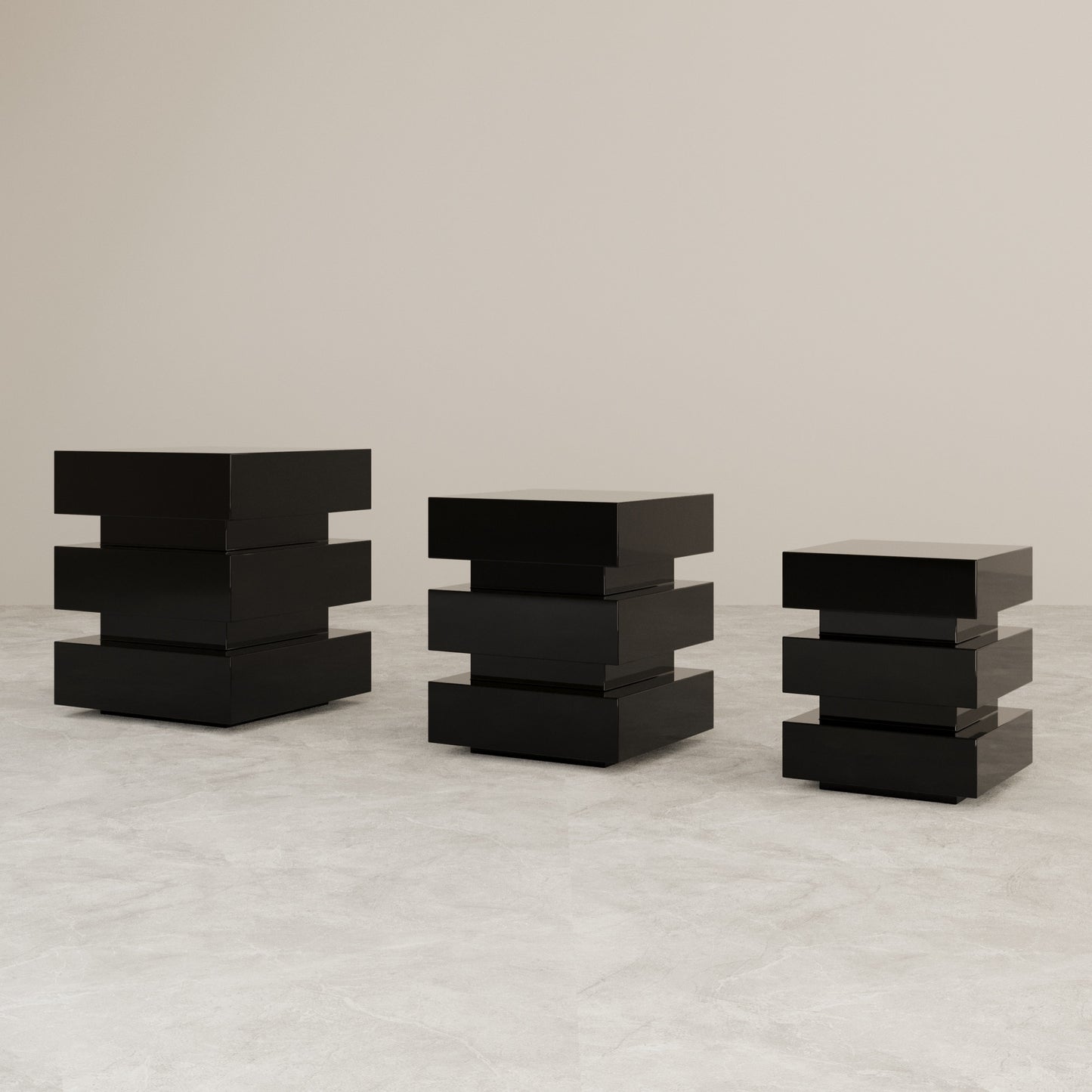 DE STIJL CUBIC Side Table / Stool - Dark Red