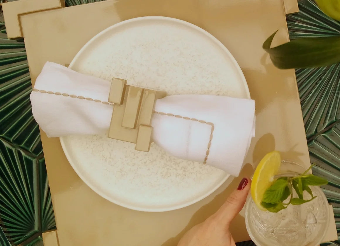 DE STIJL BEIGE NAPKIN RING